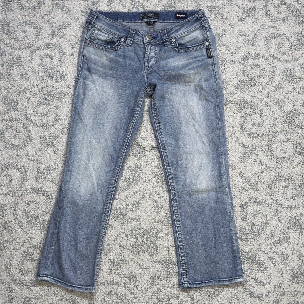 Silver Jeans Aiko Mid Rise Capri Light Wash Women's Blue‎ Jeans Size 29x24